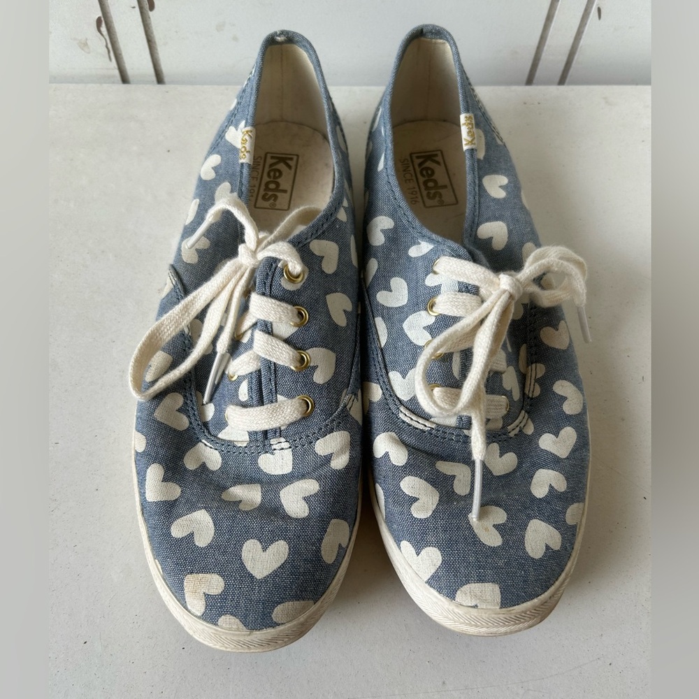 Keds Heart Pattern Blue and White